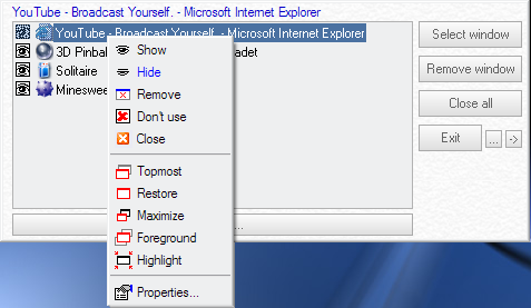 Boss Invisible Main Window